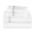 thumbnail image 2 of BNM Egyptian Cotton Embroidered Sheet Set, California King, White-Platinum, 2 of 10