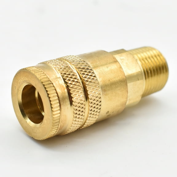 Interstate Pneumatics CH461B 1/4 Inch Industrial Brass Coupler x 3/8 Inch Male NPT