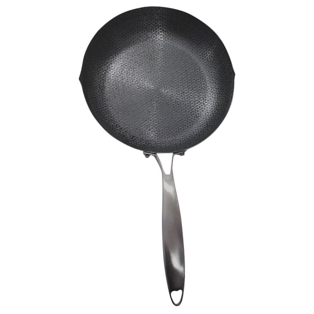 HIAKDOFT Deep Frying Pan Stainless Steel Cookware Silver 1Pcs for Searing Meat
