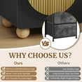 thumbnail image 6 of 23" Fluted Nightstands with Solid Wood Legs Set of 2, Modern Style Black Bedside Table with Round Moon Handle & Storage, Mid Century Cute Night Stand for Bedroom, Side Table, End Table for Dorm, 6 of 8