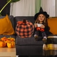 thumbnail image 3 of CASAFUN Happy Halloween Cushion Red Pumpkin Lumbar Pillow Fall Warm Decorative Throw Pillow for Home Office Halloween Thanksgiving Sofa Bed Decoration, 3 of 7