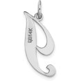 thumbnail image 3 of 14K White Gold Medium Fancy Script Letter I Initial Charm, 3 of 6