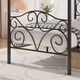 thumbnail image 6 of VECELO Metal Canopy Bed Frame Twin, Four Posters Platform Bed with Headboard and Footboard, No Box Spring Needed, Black, 6 of 8
