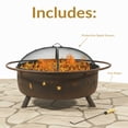 thumbnail image 5 of Sunnydaze Cosmic 42" Round Wood-Burning Bronze Finish Steel Fire Pit with Spark Screen, 5 of 14