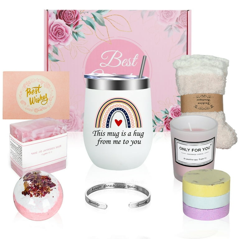  Birthday Gifts for Women Gifts for Her Gift Box Gift Ideas for  Girlfriend Mom Female Friends Teenage Girl Best Friend Grandma 50th  Birthday Gifts for Her Self Care Pink Present Wine