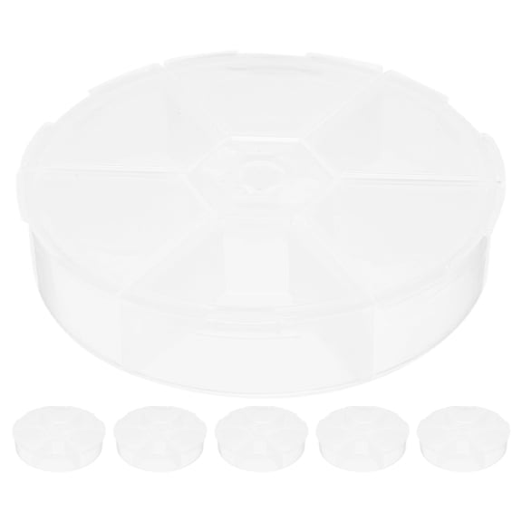 6pcs Bead Organizer Boxes Jewelry Organizers 6 Grids Transparent Plastic Storage Containers Pill Case Arts Crafts Organizer