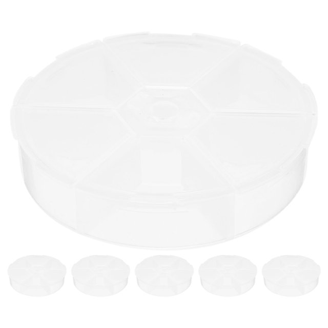 6pcs Clear Plastic Beaded Storage Containers 6 Grids Jewelry Bead Organizer Box Small Parts Organizer Craft Storage Box Art Supplies Organizer Earring Organizer