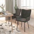 thumbnail image 3 of Sillas de comedor VidaXL, tapicería suave de terciopelo gris oscuro, 3 of 8