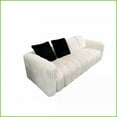 thumbnail image 2 of 82-Inch Classic Corduroy 2-Seater Sofa | White | Square Arms | Corduroy Upholstery – Durable Wood Frame for Living Room, 2 of 6