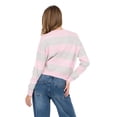 thumbnail image 4 of Forever 21 Women's Pink & Grey Preppy Sweater, Rugby Stripe Design for Cozy Fall Layering, XS, 4 of 6