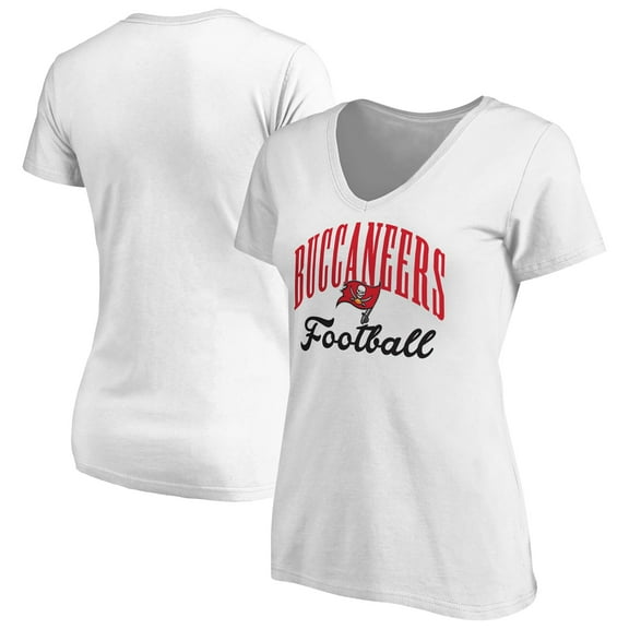 Women's White Tampa Bay Buccaneers Victory Script V-Neck T-Shirt