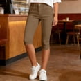 thumbnail image 4 of BUIGTTKLOP Capri Pants for Women High Waisted Dress Capris Side Split Straight Leg Stretchy Cropped Work Pants with Pockets, 4 of 6