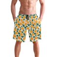 thumbnail image 4 of Dailycode Men's Quick Dry Swim Trunks Beach Shorts Casual Summer Board Shorts with Pockets, Orange Slice and Leaf, 4 of 8