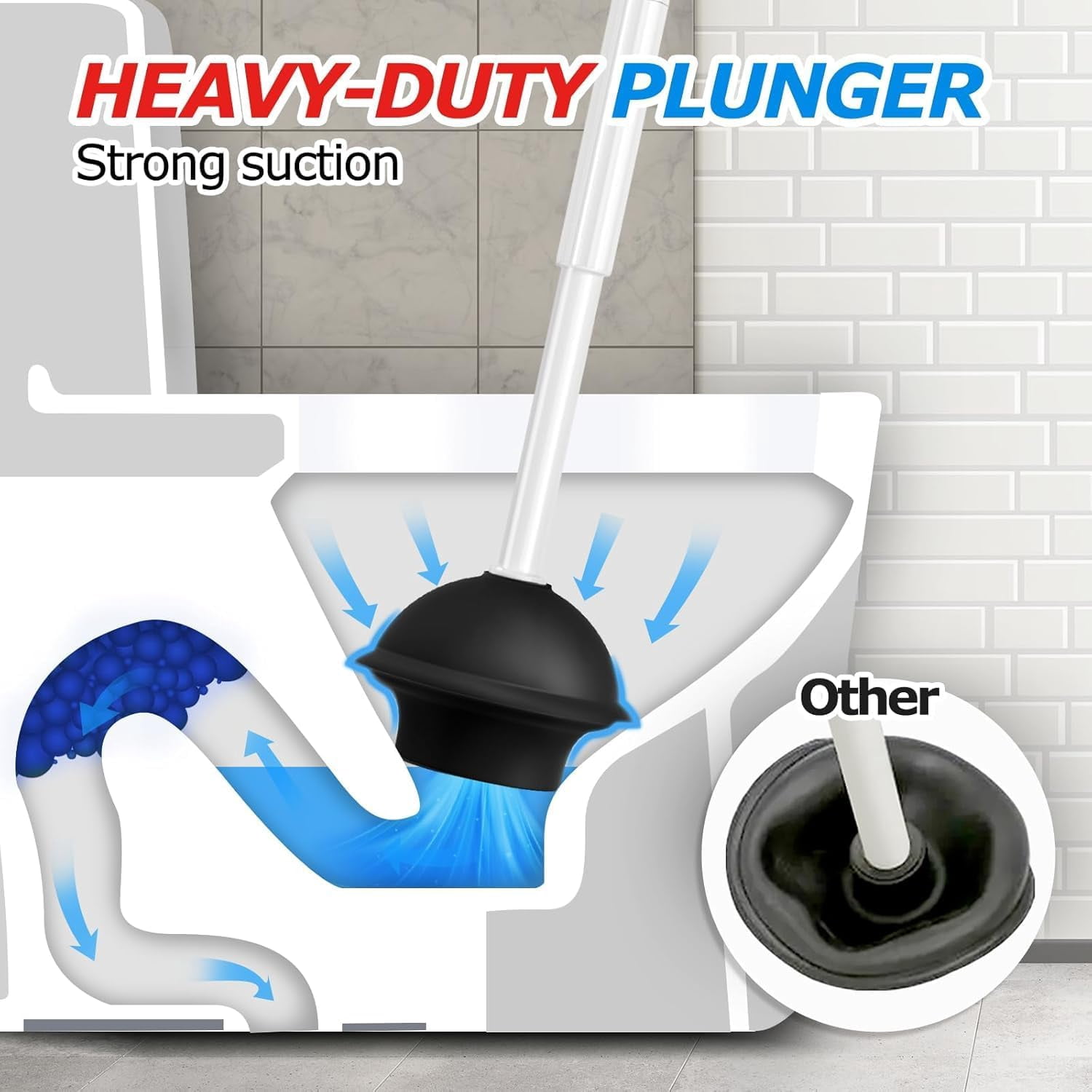 RGHJAR-3 in 1 Toilet Brush and Plunger Set,Toilet Bowl Brush Plunger Set,Toilet Brush Plunger Combo,Cleaning Brush,Cleaning Supplies, Crevice Cleaning Brush, Bathroom Cleaning Tools, White