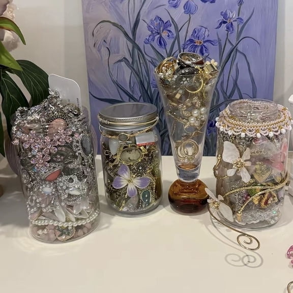 Mystery Jewelry Jar, Surprise Vintage Jewelry Set for Women, Jewelry Mystery Jar Gift Set Including Earrings Necklaces Bracelets/Anklets Rings Kracelet, Unique Birthday Gifts for Her(Diverse styles)