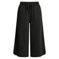thumbnail image 3 of Admvng Plus Size Capri Pants for Women Wide Leg Summer Casual Cropped Pants with Pockets, 3 of 5