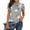 #188-Gray, variant on AUNVITO Women's Printed Round Neck T-shirt Short Sleeve Casual and Trendy Style