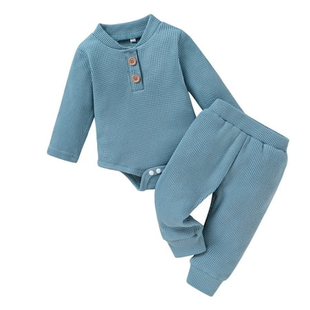 

Younger Tree Newborn Baby Boy Girl Knitted Clothes Set Toddler Fall Winter Long Sleeve Top Pants Outfits 3-6M
