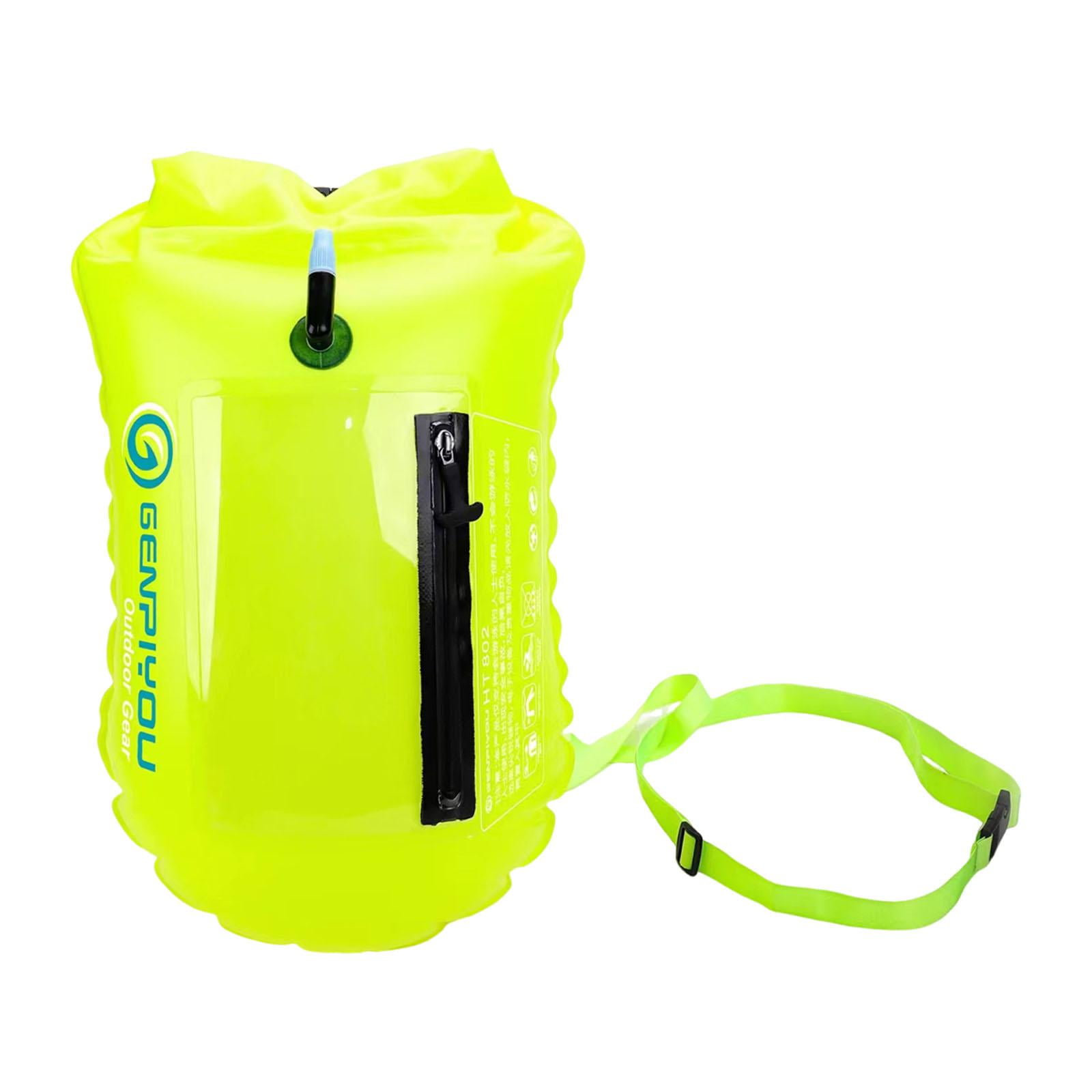 harayaa Swim Bouy Accessory Large Capacity PVC Sturdy Swimming Inflatable Waterproof Bag Green