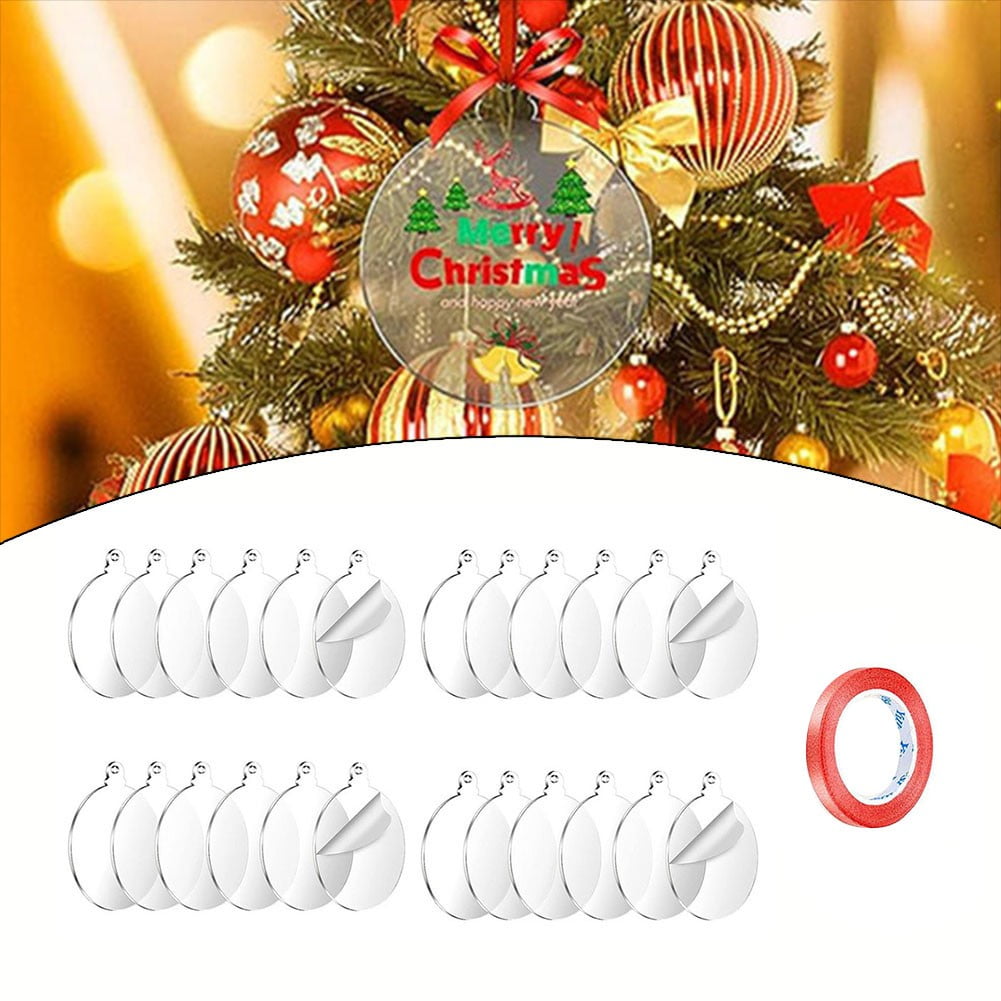 HTVRONT 50PCS 3inx1.5mm Christmas Round Acrylic Ornament Blanks Birthday  Decorations Ornament Blanks with Hole for Vinyl Sticker - AliExpress