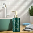 thumbnail image 6 of Usloyux Under $5 Decorative Soap Dispenser, 350 ml Glass Refillable Bottle with Patterned Design, Hand Wash Lotion Pump for Bathroom, Elegant Liquid Dispenser for Home, 6 of 6