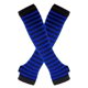 thumbnail image 1 of Zhuge Guantes largos sin dedos a rayas para mujer, calentadores de brazos tejidos de invierno para punk rock, cosplay, gótico y fiestas navideñas, color negro y azul, 1 of 4
