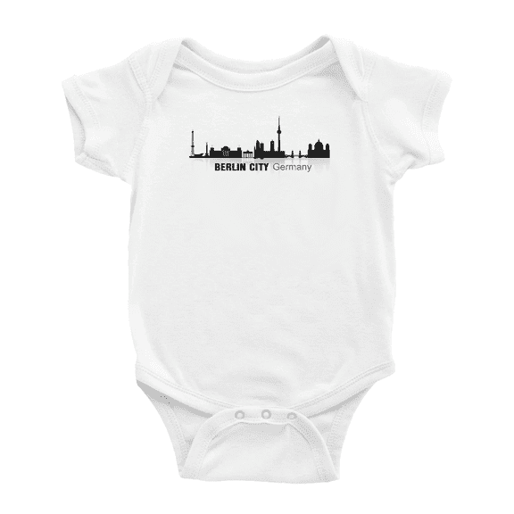 Berlin City Germany Skylines Silhouettes Funny Baby Bodysuit Boy Girl Unisex