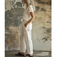 thumbnail image 3 of YOIAVAIOY 2 piece Y2k Sets for women Solid Vest and Long Baggy Pants Casual Summer Tops Satin Blouses Dressy Casual Loose Short Sleeve Shirts 2026 Work Business Outfits Beige S, 3 of 8