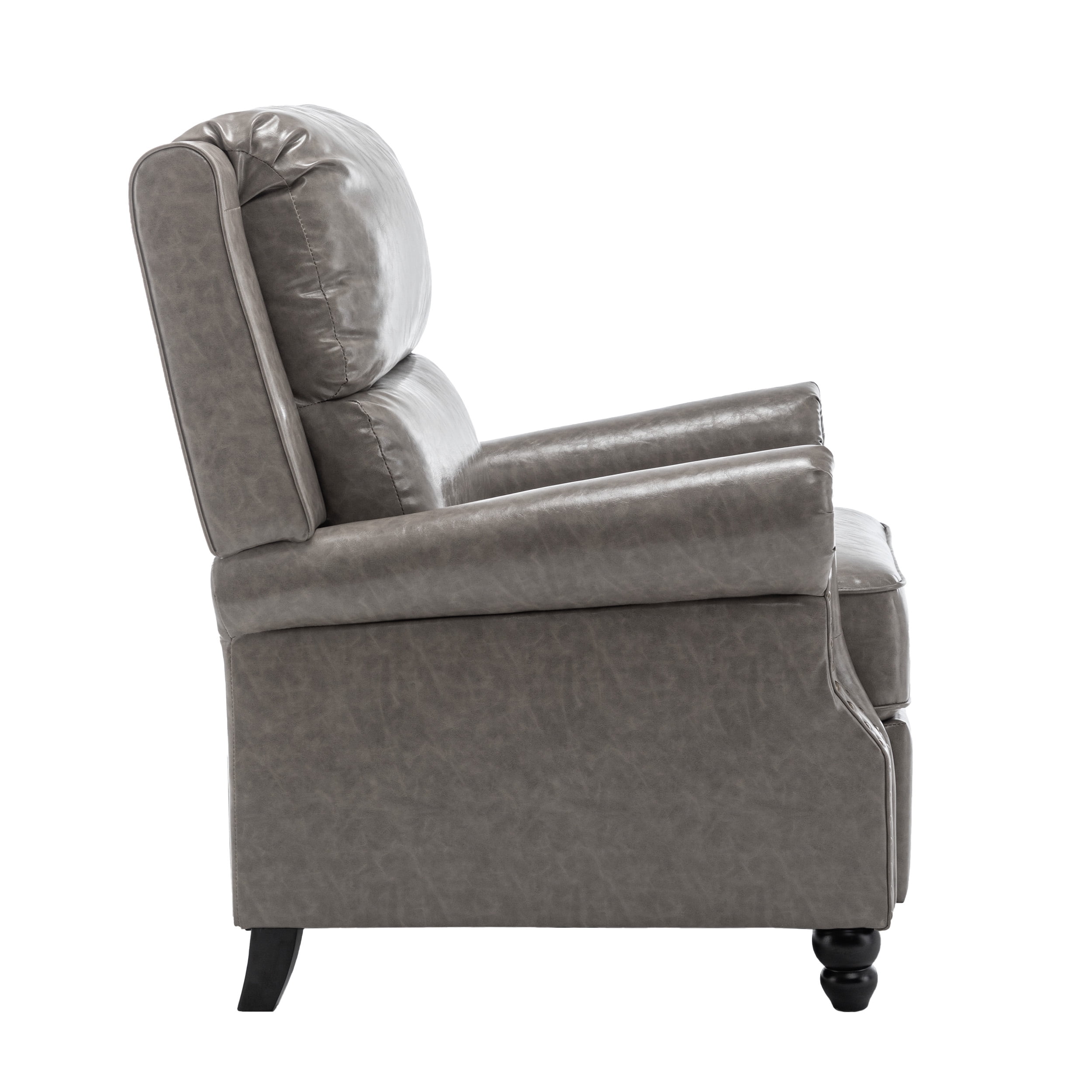 DREAMSIDEA Pushback Recliner Chair Faux Leather Wingback Chair Home Theater Single Sofa for Living Room, Gray