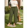 thumbnail image 6 of CASSIE LIZ Plus Size Womens Green Pants Baggy Wide Leg Palazzo Pants Beach Vacation Trousers XL-5XL, 6 of 10