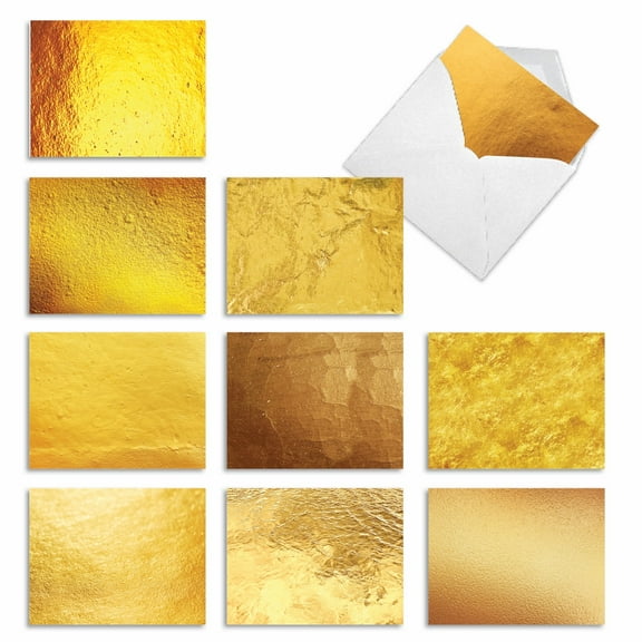10 All Occasion Blank Note Cards Assorted (4 x 5.12 Inch) - GOING FOR THE GOLD