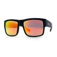 thumbnail image 4 of Mens Kush Graffiti Logo Thick Arm Rectangle Horn Rim Plastic Sunglasses Black Silver - Orange Mirror, 4 of 8