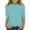 Sky Blue, variant on Basic Shirt Girls Casual 3/4 Sleeve T Shirts Crewneck Blue Plain Comfy Trendy Girls T Shirts