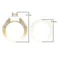 thumbnail image 3 of Dazzlingrock Collection 0.95 Carat (Ctw) 14K Princess & Round White Diamond Bridal Engagement Ring Set, Yellow Gold, Size 8, 3 of 3