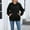 #100-Black, variant on Women Solid Basic Fleece Letter Loose Hoodie Sweatshirt Long Sleeve Kangaroo Pocket Drop Shoulder Pullovers Top