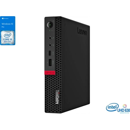 Lenovo ThinkCentre M720q Mini PC, Intel Core i5-8400T Upto 3.3GHz, 8GB RAM, 128GB SSD, HDMI, Wi-Fi, Bluetooth, Windows 10 Pro