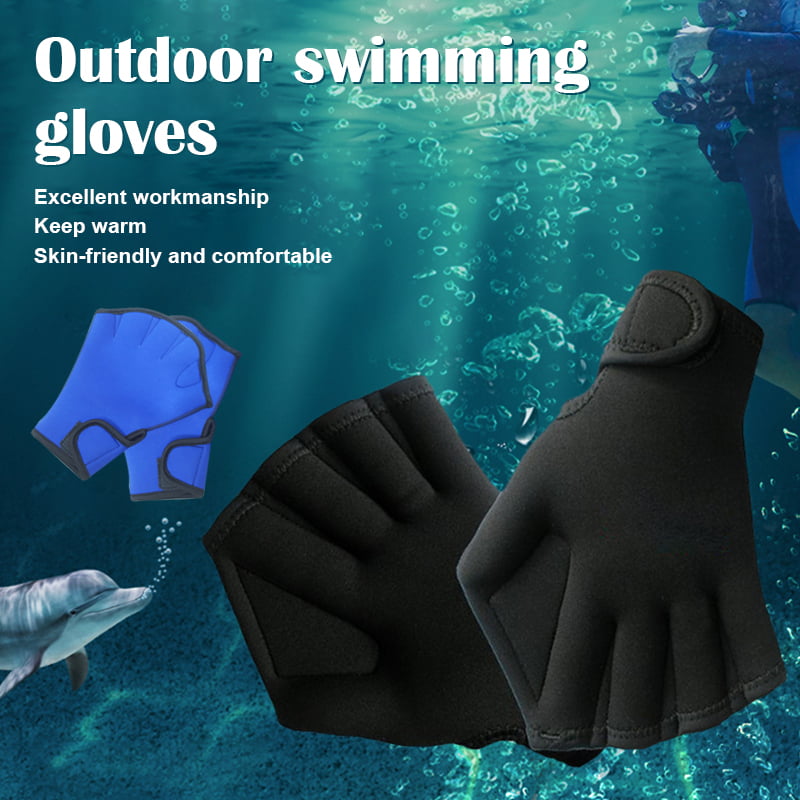 Frog Swimming Aid Surfing Water Training Swim Webbed Glove Gloves Fingerless 