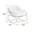 thumbnail image 5 of White Outdoor Rattan Rocking Chair, Padded Cushion Patio Rocker with Steel Frame for Porch, Garden, 5 of 11