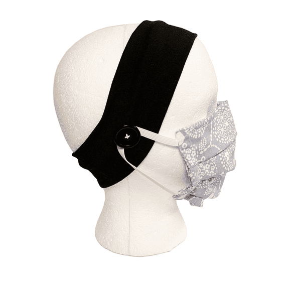 Button Headband Protect Ears Headband for Mask Women Mask Accessories Black