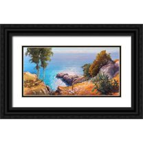 Galasso, Adriano 24x14 Black Ornate Wood Framed with Double Matting Museum Art Print Titled - Orizzonte Mediterraneo