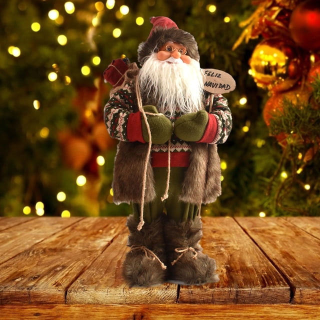 Snowman Ornamentos Colecciones, Colgante de decoración de árboles de Navidad, Decoraciones de estatuas de Navidad, Pieza central de mes Piel marrón de 45 cm Yotijar Figuras de Santa Claus