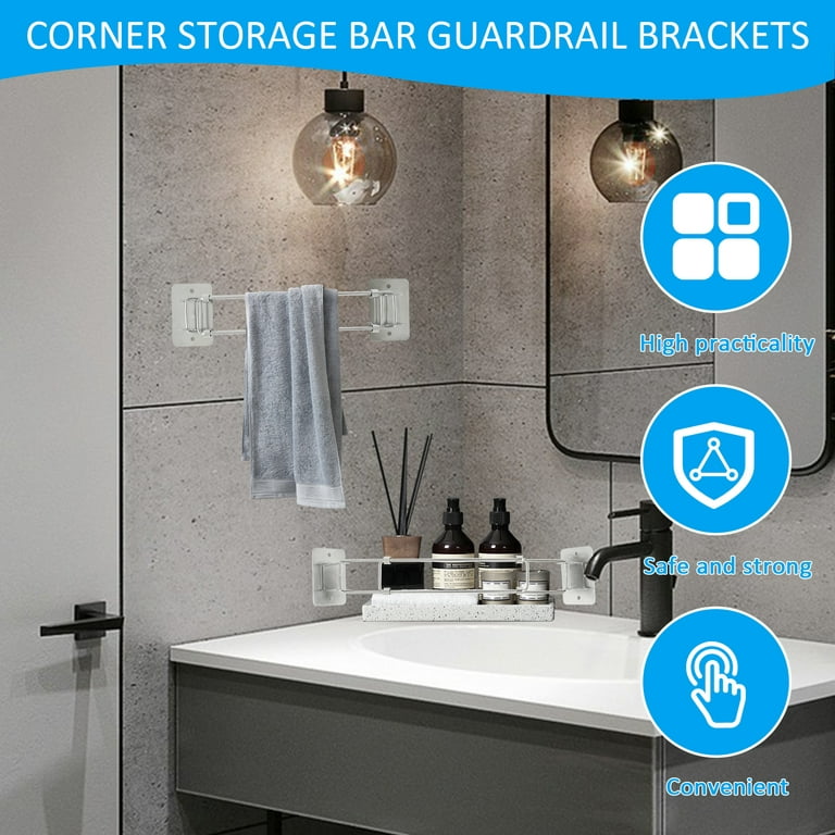 Wrvxzio RV Shower Corner Storage Bar- Adjustable Stainless Steel Rod for Corner Shelves in Camper, Length 7-13 Inches- RV Bathroom Organization Must Have