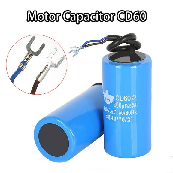 SENRISE CD60 Startup Capacitor 450V AC 50/60Hz Energy Storage Heat Resisting Blue Capacitor Value 100uf-500uf