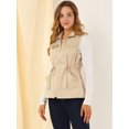 thumbnail image 3 of INSPIRE CHIC Women's Sleeveless Drawstring Waist Pocket Sleeveless Zipper Utility Vest, 3 of 6