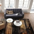 thumbnail image 3 of Area Rugs Indoor Non-Slip Rectangle Rug 5x8 Ft Wood Stripes Retro Classic Wood Striped Modernism Rug Rubber Backing Floor Mats Non Shedding Home Decor Carpet for Entryway Living Room, 3 of 8