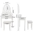 thumbnail image 2 of Modern Vanity Desk with LED Lighted Mirror and Stool, Dressing Table with 3 Drawers for Makeup, Jewelry, and Daily Use, 2 of 7