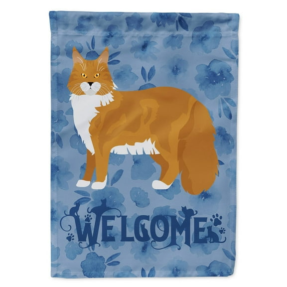 Carolines Treasures CK4914CHF Maine Coon 1 Cat Welcome Flag Canvas House Size Large multicolor