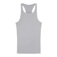 thumbnail image 3 of WAVSUF Summer Sports Sleeveles Vest for Mens Solid Color Quick Dry Tank Tops Round Neck Pullover Gray Size L, 3 of 5