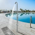 thumbnail image 3 of HEATGENE Outdoor Shower System, Showerhead, Wand Hand Shower, Foot Spout Rinse, Outdoor Shower Stand for Outside/Poolside/Patio Drench Shower - Brushed, 3 of 4