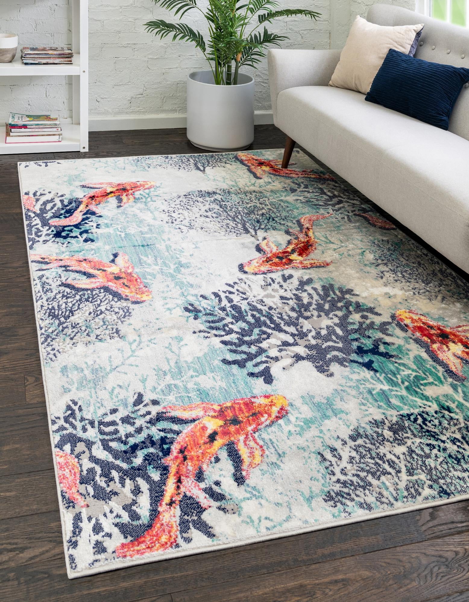 Rugs.com Ariel Collection Rug – 8' x 10' Multi Medium Rug Perfect For ...